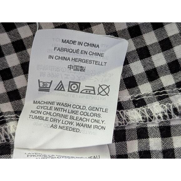 J Crew Shirt Womens 14 Black White Checkered ButtonUp Casual Collared Classic Ch - Picture 13 of 15